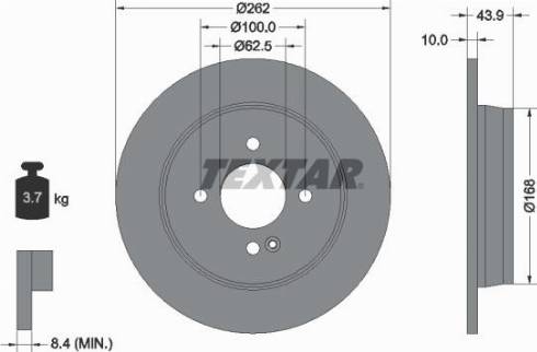 Textar 92242200 - Гальмівний диск autozip.com.ua