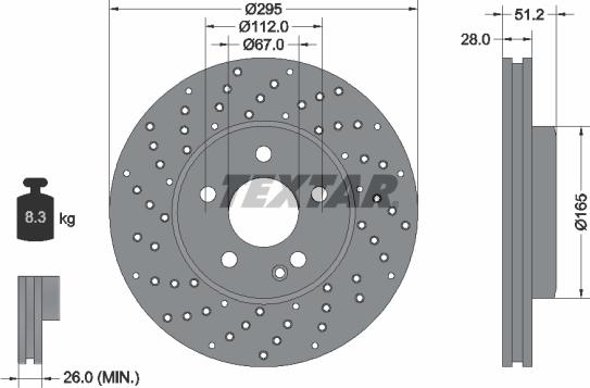 Textar 92257505 - Гальмівний диск autozip.com.ua