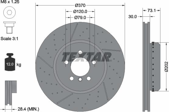 Textar 92265425 - Гальмівний диск autozip.com.ua