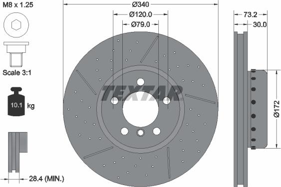 Textar 92265025 - Гальмівний диск autozip.com.ua