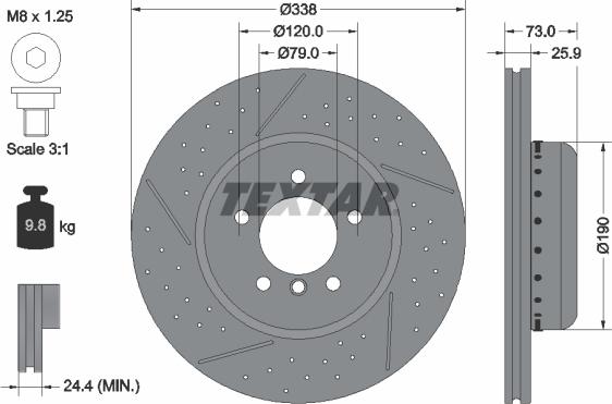 Textar 92266925 - Гальмівний диск autozip.com.ua