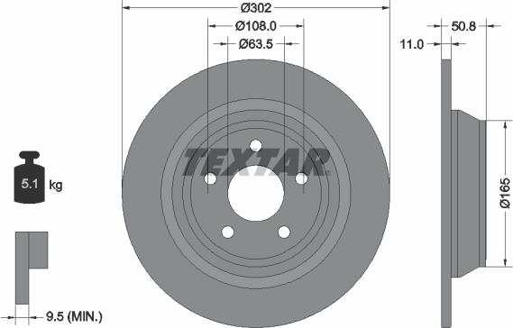 Textar 92268703 - Гальмівний диск autozip.com.ua