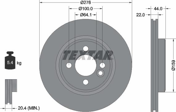 Textar 92262400 - Гальмівний диск autozip.com.ua