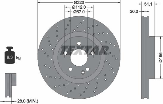 Textar 92262103 - Гальмівний диск autozip.com.ua