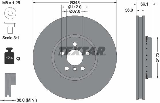 Textar 92288825 - Гальмівний диск autozip.com.ua