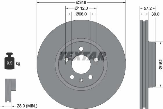 Textar 92282705 - Гальмівний диск autozip.com.ua
