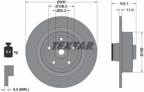 Textar 92239600 - Гальмівний диск autozip.com.ua