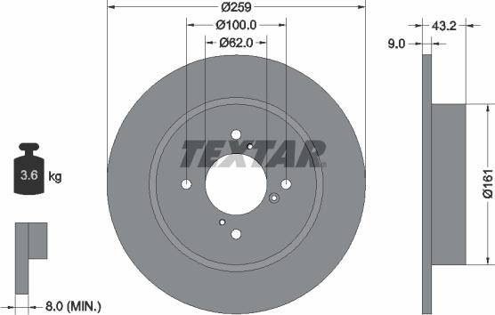 Textar 92231403 - Гальмівний диск autozip.com.ua