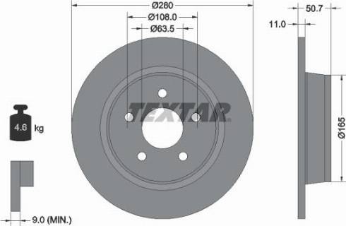 Textar 92238900 - Гальмівний диск autozip.com.ua