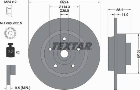Textar 92232600 - Гальмівний диск autozip.com.ua