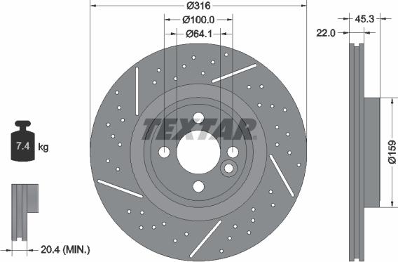 Textar 92279105 - Гальмівний диск autozip.com.ua