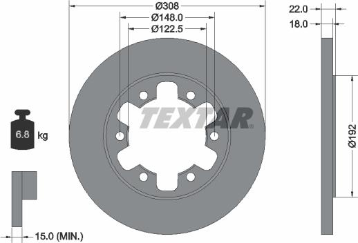 Textar 92275803 - Гальмівний диск autozip.com.ua