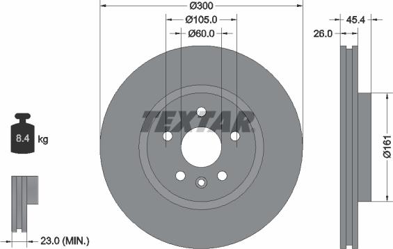 Textar 92277205 - Гальмівний диск autozip.com.ua