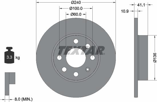 Textar 89006000 - Комплект гальм, дисковий гальмівний механізм autozip.com.ua