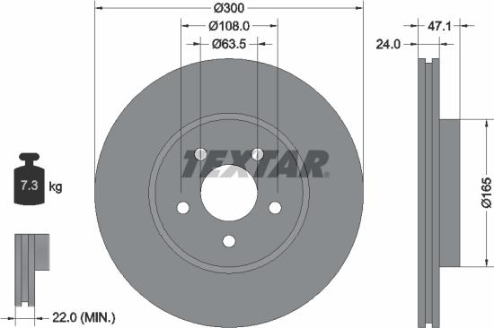 Textar 92109603 - Гальмівний диск autozip.com.ua