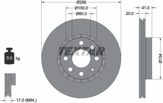 Textar 89000900 - Комплект гальм, дисковий гальмівний механізм autozip.com.ua