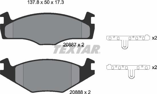 Textar 89001100 - Комплект гальм, дисковий гальмівний механізм autozip.com.ua