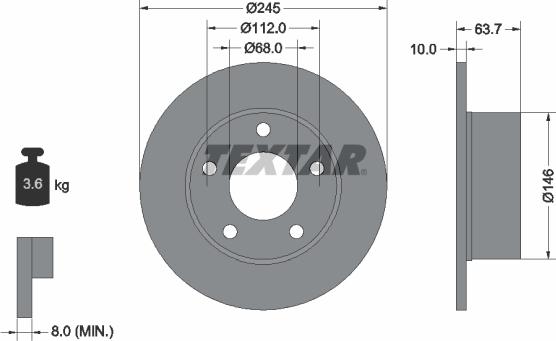 Textar 92057505 - Гальмівний диск autozip.com.ua