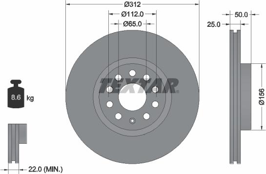 Textar 89016000 - Комплект гальм, дисковий гальмівний механізм autozip.com.ua