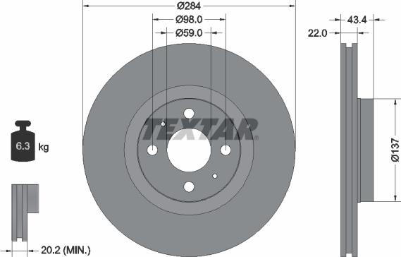 Textar 89016300 - Комплект гальм, дисковий гальмівний механізм autozip.com.ua