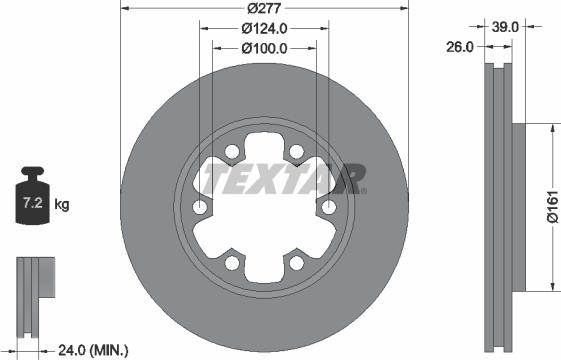 Textar 92059000 - Гальмівний диск autozip.com.ua