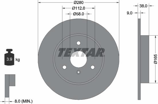 Textar 92097600 - Гальмівний диск autozip.com.ua