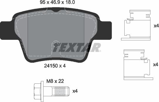 Textar 89017700 - Комплект гальм, дисковий гальмівний механізм autozip.com.ua