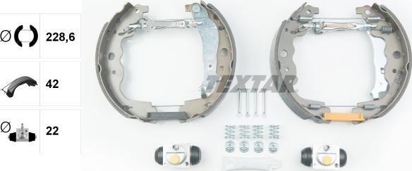 Textar 84069300 - Комплект гальм, барабанний механізм autozip.com.ua