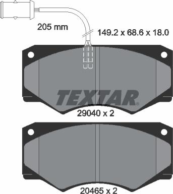 Textar 2904001 - Гальмівні колодки, дискові гальма autozip.com.ua