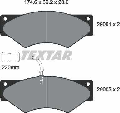 Textar 2900102 - Гальмівні колодки, дискові гальма autozip.com.ua