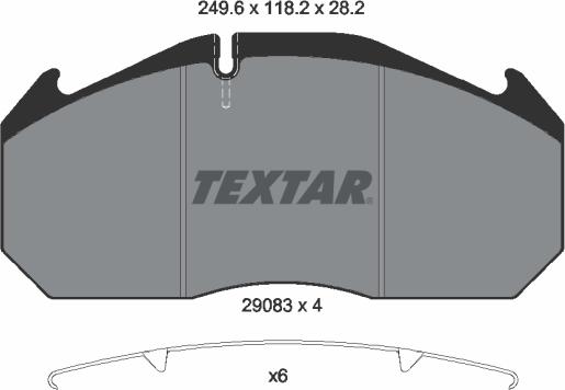 Textar 2908302 - Гальмівні колодки, дискові гальма autozip.com.ua