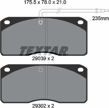 Textar 2903902 - Гальмівні колодки, дискові гальма autozip.com.ua