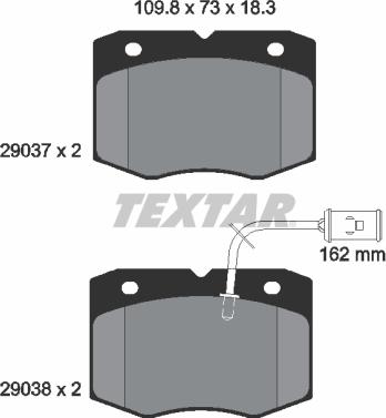 Textar 2903701 - Гальмівні колодки, дискові гальма autozip.com.ua