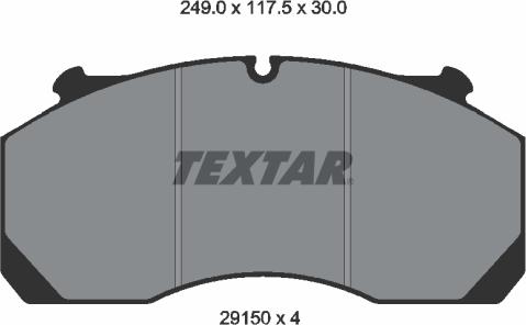 Textar 2915001 - Гальмівні колодки, дискові гальма autozip.com.ua