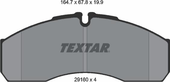 Textar 2916002 - Гальмівні колодки, дискові гальма autozip.com.ua