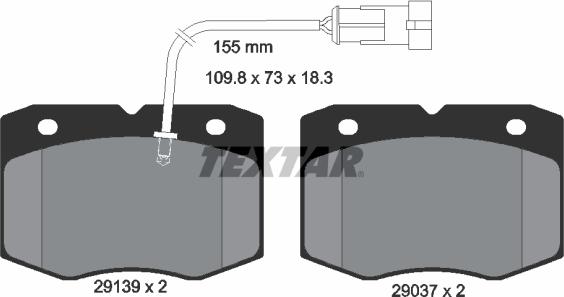 Textar 2913901 - Гальмівні колодки, дискові гальма autozip.com.ua