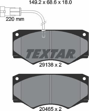 Textar 2913801 - Гальмівні колодки, дискові гальма autozip.com.ua