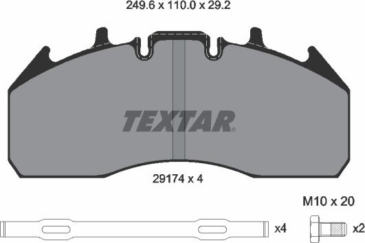 Textar 2917401 - Гальмівні колодки, дискові гальма autozip.com.ua