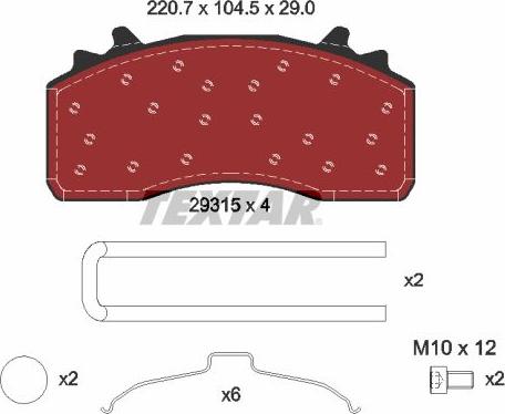 Textar 2931501 - Гальмівні колодки, дискові гальма autozip.com.ua