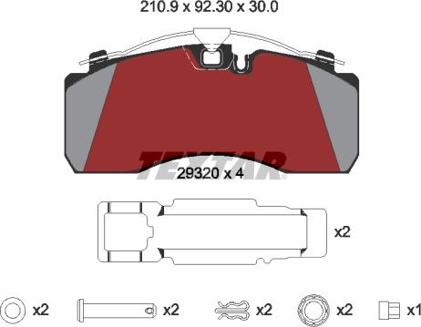 Textar 2932001 - Гальмівні колодки, дискові гальма autozip.com.ua