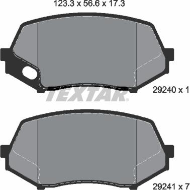 Textar 2924001 - Гальмівні колодки, дискові гальма autozip.com.ua