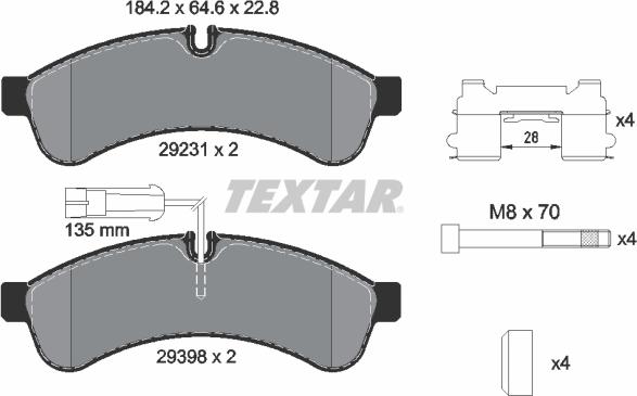 Textar 2923103 - Гальмівні колодки, дискові гальма autozip.com.ua