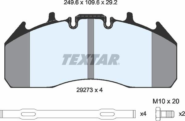 Textar 2927301 - Гальмівні колодки, дискові гальма autozip.com.ua