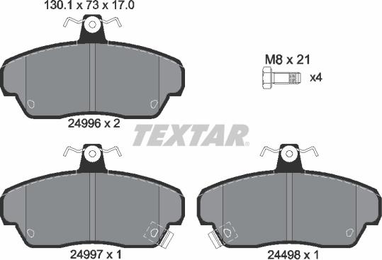 Textar 2499601 - Гальмівні колодки, дискові гальма autozip.com.ua