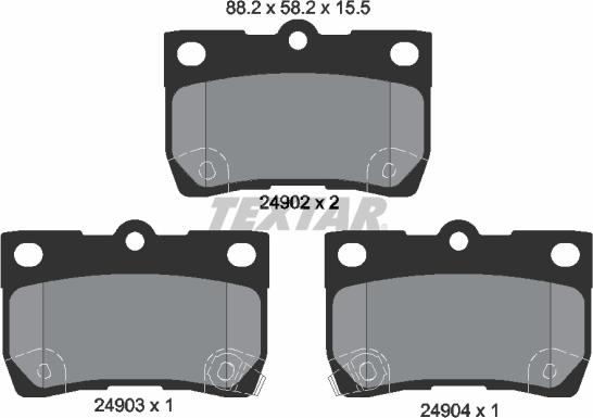 Textar 2490201 - Гальмівні колодки, дискові гальма autozip.com.ua