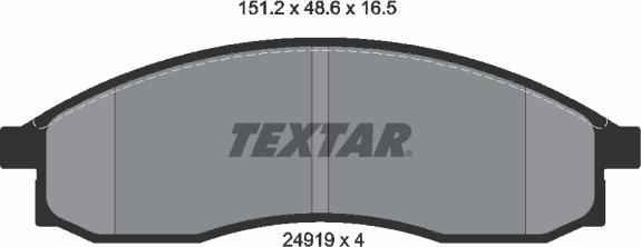 Textar 2491901 - Гальмівні колодки, дискові гальма autozip.com.ua
