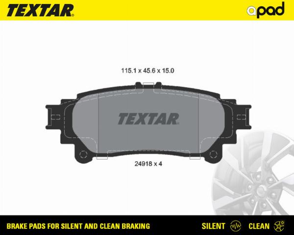 Textar 2491801SC - Гальмівні колодки, дискові гальма autozip.com.ua