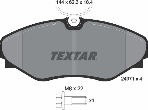 Textar 2497101 - Гальмівні колодки, дискові гальма autozip.com.ua