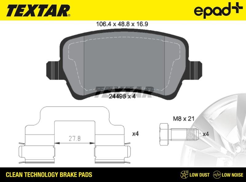 Textar 2449601CP - Гальмівні колодки, дискові гальма autozip.com.ua