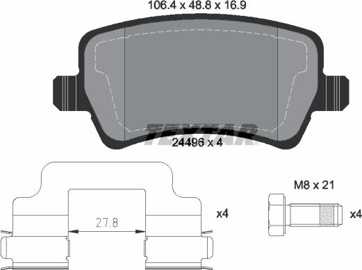 Textar 2449601 - Гальмівні колодки, дискові гальма autozip.com.ua